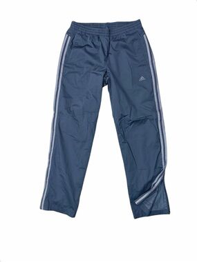 VTG Adidas Track Pants Men’s Size M Gray Stripes Jogger Baggy Windbreaker